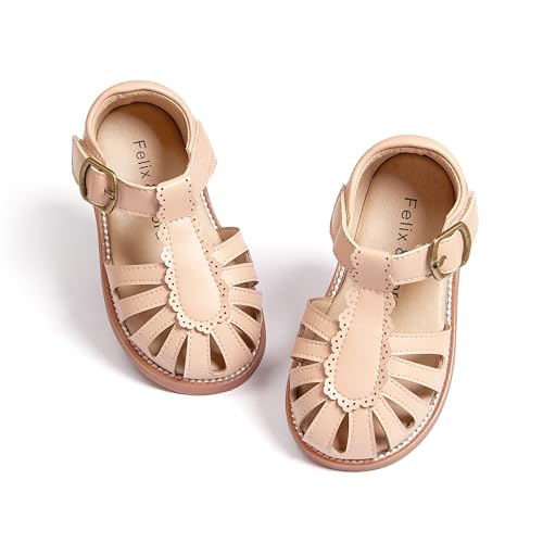 Image of Felix & Flora Toddler Girls Sandals Soft Rubber Princess Flat Shoes Flower Girl Shoes