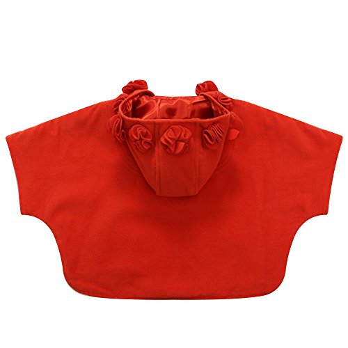 Richie House Little Girl's Coat with Hood and Rosette Accents Rh06852