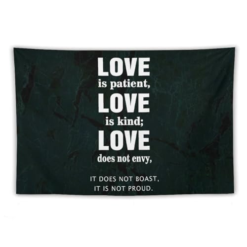 Tapisserie murale Love Is Patient grand format 152x228 cm pour salon Yelolyio