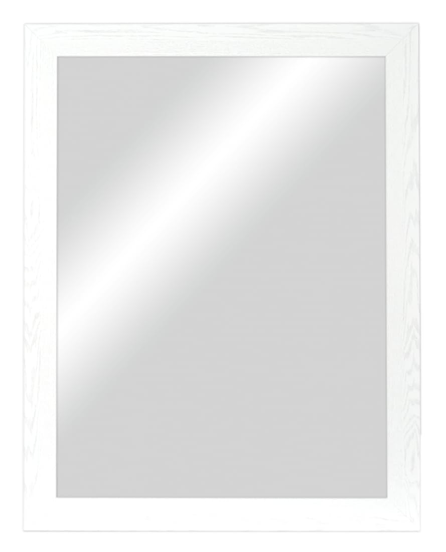 CHELY INTERMARKET, Espejo de Pared 50X70cm (Marco Exterior 61X81cm) MOD-113(Blanco) Forma Rectangular.