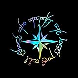 Not All Those Who Wander Compass Decal Vinyl Sticker Auto Car Truck Wall Laptop | Holographic | 5.5' x 5.5'