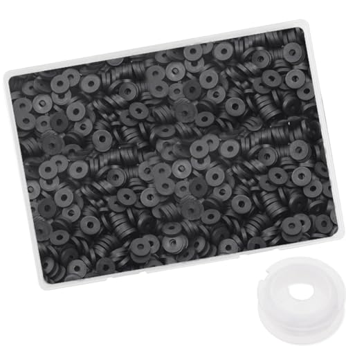 4100 Pcs Black Clay Beads (6mm) for Bracelet Making Kit