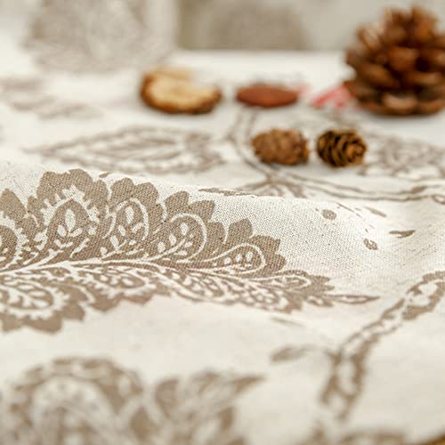 Jinchan Valance Curtain Kitchen Farmhouse Window Valance For Living Room Linen Scroll Paisley Valance For Bedroom Bathroom Floral Printed Tie Up Small Valance 18 Inch 1 Panel Rod Pocket Taupe On Beige #TOP2