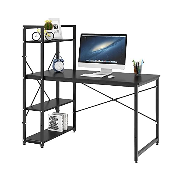 Dripex 4 Tier Shelving Computer Desk Home Office Desks Student PC Workstation Laptop Table