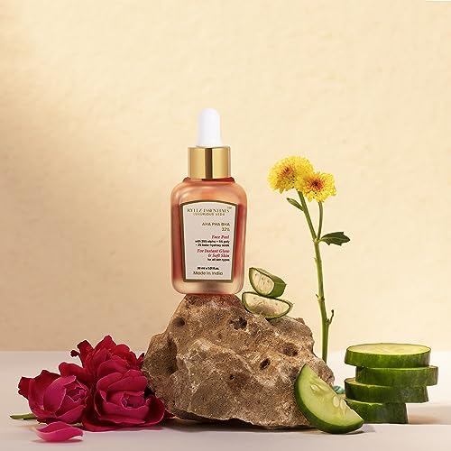 Image of RYLLZ ESSENTIALS 25% AHA + 2% BHA + 5% PHA Peeling Serum for Face | with Vitamin E, Rosehip Extract & Niacinamide | for Glowing Skin, Smooth Texture & Pore Cleansing | 10-Minute Facial | 30ml