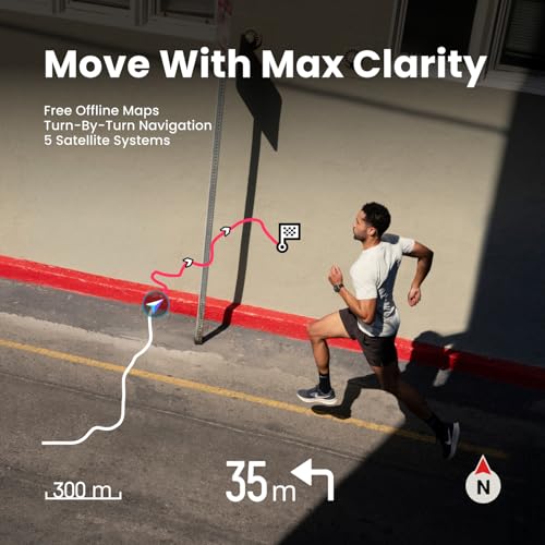Image of Amazfit Bip Max 50mm Smartwatch, 2.07 inch AMOLED Display, 20 Days of Battery, GPS, 4GB Storage, Offline Maps, Fitness Tracker, Hybrid Training, 150+ Sports, HYROX Mode, 5 ATM for Android & iPhone, Gray
