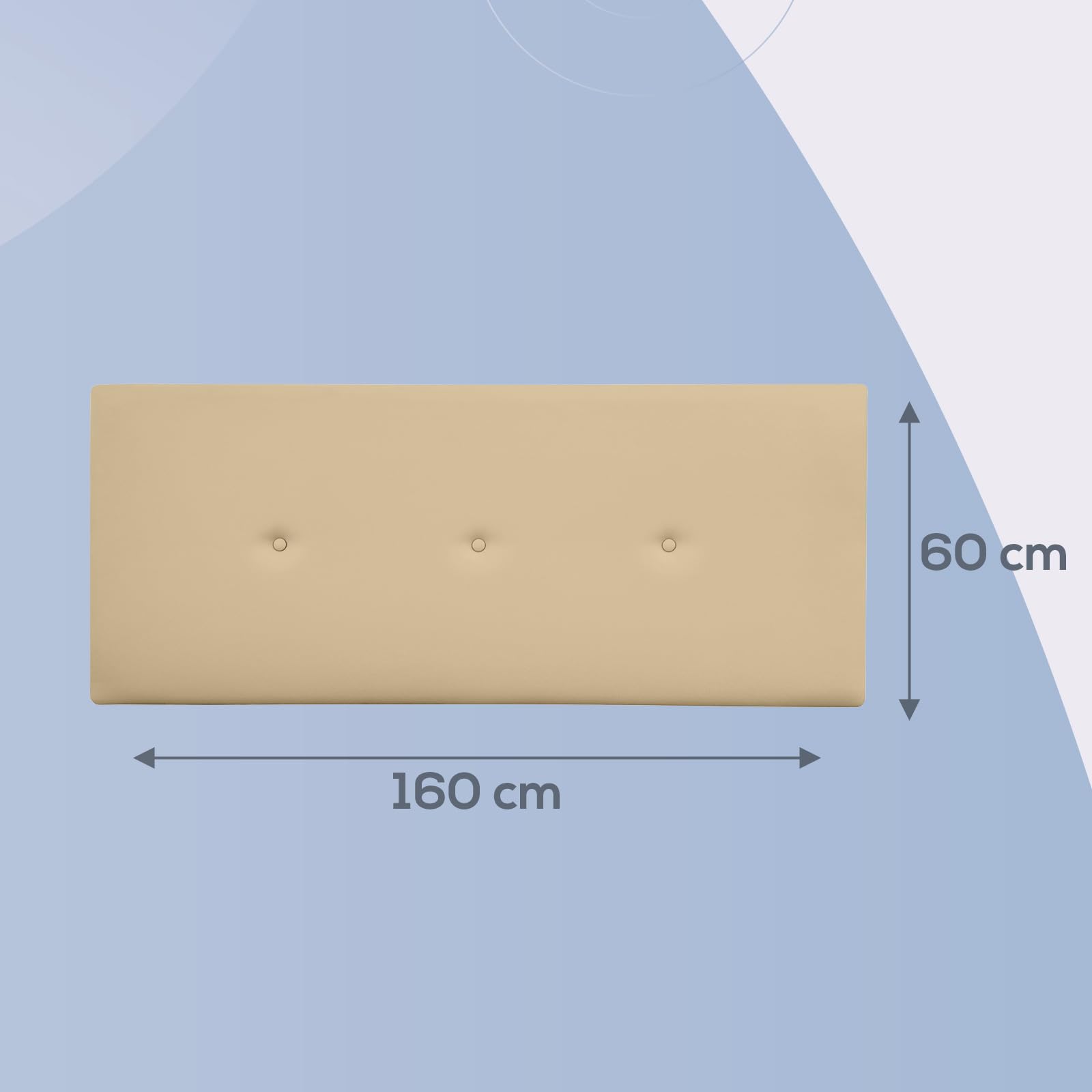 DUÉRMETE ONLINE - Testiera in ecopelle premium imbottita Sicilia, misure 160 x 60 cm (letto da 150 e 160) Beige