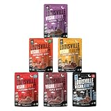 Louisville Vegan Jerky Co. Variety Bundle Vegan Jerky 3 oz. 6 pack (Smoky Carolina BBQ, Buffalo Hot Wing, General Tso, Maple Bacon, Pepperoni Pizza, Smoked Black Pepper)