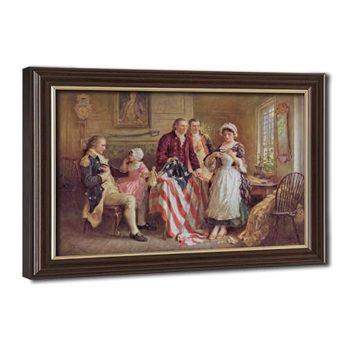 Drapeau américain Betsy Ross tableau vintage WCYB toile murale