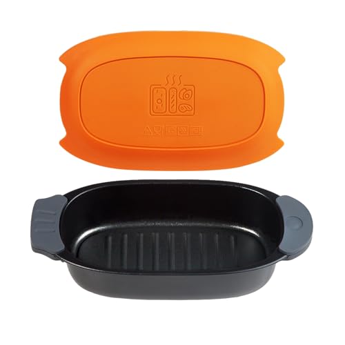 MKYSAIL 33 OZ Microwave Grill Pan with Lid Compact Microwave Cookware