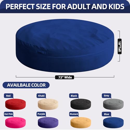 HABUTWAY XX-Large Bean Bag Chair: Giant 7' Memory Foam Furniture Bean Bag Chairs for Adults with Microfiber Cover 7Ft (Blue)