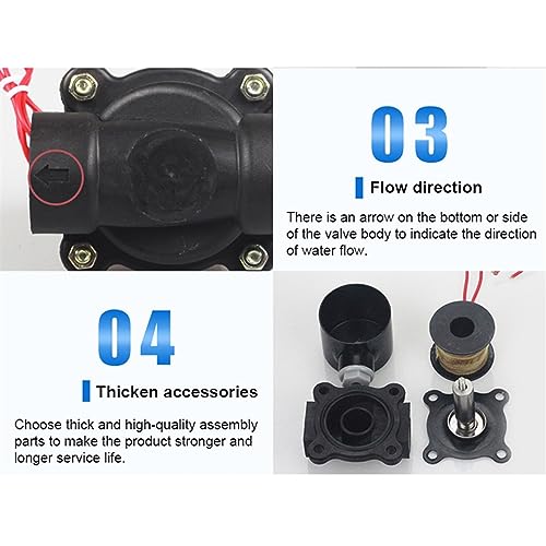 Électrovanne DC12V étanche DN15 blocage automatique de l'eau et de l'air