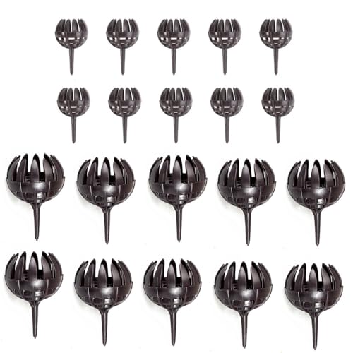 GYWHOOFT 20 cestas de fertilizantes para plantas, contenedor de fertilización, cesta de fertilizante de recesión lenta, cesta para jardinería con tapa para plantar bonsáis y tapa de jardín