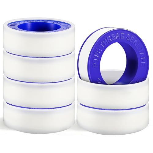 YLJOXR 6 Rolls Premium Plumbers Tape, Teflon Tape, PTFE Thread Seal Tape, High-Density Thread...