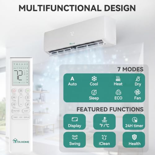 Image of YITAHOME 27000 BTU Mini Split AC /Heating System 18 SEER2 9000 BTU *3 Set | 9000*3 BTU WiFi Enabled 115V Dual Zone Ductless Air Conditioner with 3 Outdoor Units, Enable Different Modes Simultaneously
