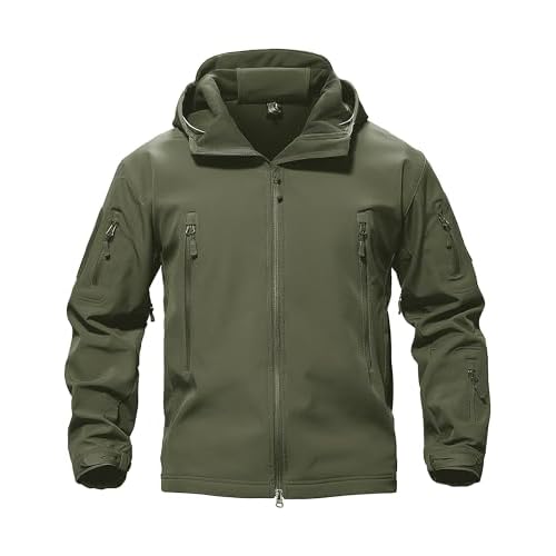 MAGCOMSEN Men’s Waterproof Tactical Jackets Winter Outdoor Hiking Softshell Jacket Fleece Lining