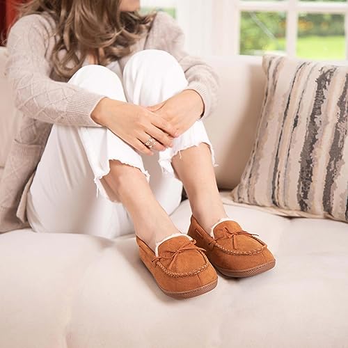 Image of HomeTop Women's Moccasins Slippers Memory Foam Indoor House Ladies Shoes