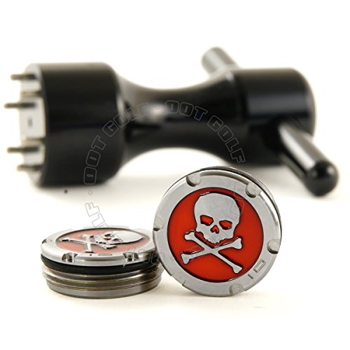 19th Hole Custom Shop 2 of 10g Deluxe Tour Style Weights for Scotty Cameron Putters + Wrench, Skull, Red (Black)
