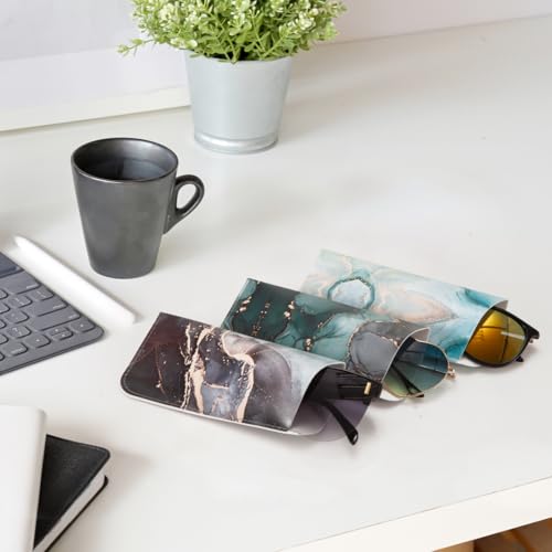 Image of TRIUMPH VISION Reading Glasses Pouch Eyeglass Sleeve Soft Case Slim 3 Pack | Alternative to Bulky Case Lightweight,Neoprene Lined Padded Protect Optical lens Slip in, Cute Pattern Portable for Daily Use