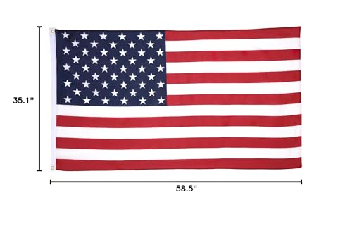 Image of AZ FLAG Set of 5 USA Flags - 150 x 90 cm - American Flag - USA Flag 100% Polyester with Integrated Metal Eyelets