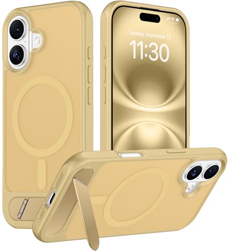 Image of Magnetic Compatible with iPhone 16 Plus Case, [Built-in Invisible Kickstand][Compatible with MagSafe] [Military Grade Shockproof] Slim Translucent Matte Phone Case for iPhone 16 Plus 6.7 inch