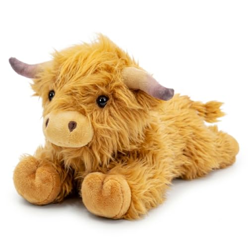 Image of Highland Cow Microwavable Stuffed Animal - 1.5 lb Unscented Heating Pad Plush, Soft Cozy Cute Cow Toy for Relaxation and Comfort, Gift for Women, Girls, Adults & Kids by Happy Fuel