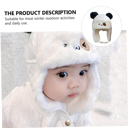 Boy Girl Boy Hat Winter Hat Earflaps Thunder Cap Beanie Comfortable Stylish White2