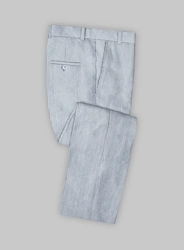 2 Piece Seersucker Men's Suit Slim Fit Sear Sucker 2 Button Striped Casul Lightweight for Beach Wedding Summer4