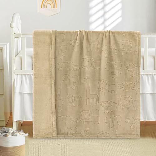 Image of BORITAR Baby Blanket for Boys Girls Ultra Soft Fleece Warm and Lightweight Animal Blankets for Infant Toddler Newborn, 30x40 Inch, Brown
