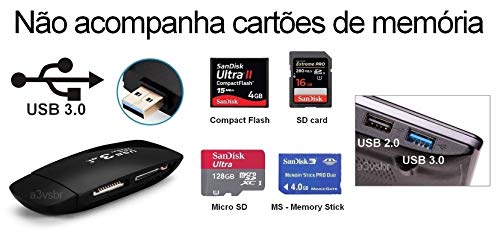 A3vsbr leitor adaptador de cartão de memória Micro SD/SD Card/MS Memory Stick/CF Compact Flash usb 3
