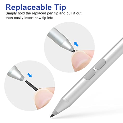 Pen Stylus For Surface Pro 9/8/X/7+/6/5/4/3/Surface 3, Surface Go 3/2/1, Surface Laptop/Studio/Book 4/3/2/1 With Palm Rejection, 1024 Levels Pressure, 2500H Working Hours #TOP7