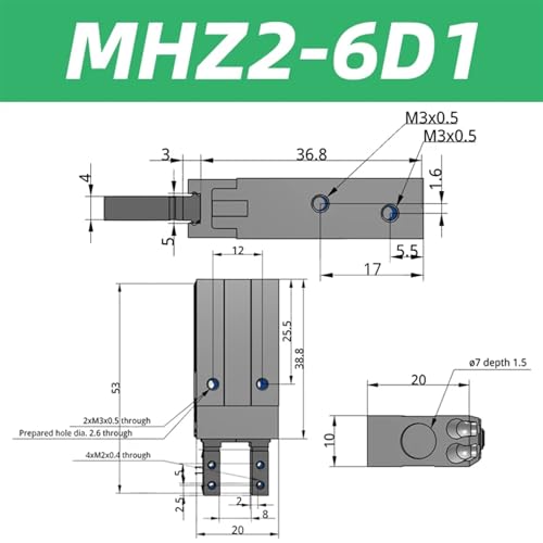 Pince pneumatique parallèle MHZ2 résolvant les défauts d'alignement de serrage - 3