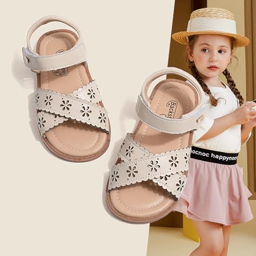 Toddlers Little Girls Ankle Strap Hook&Loop Open-Toe Hollow-Out Dress Summer Shoes Closed Toe Sandals2