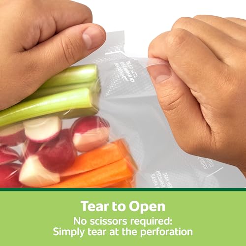 Image of FoodSaver Pint Pre-Cut Vacuum Seal Bags, Easy Use Vacuum Storage Bags, Align to Seal and Tear to Open Vacuum Sealer Storage Bags, 108 Pack