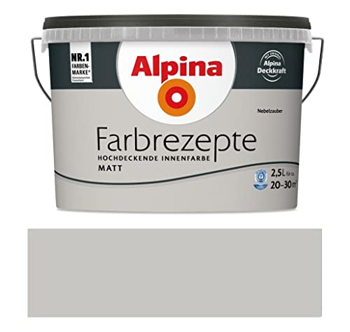 Alpina Farbrezepte Innenfarbe – Nebelzauber matt – Wandfarben für...
