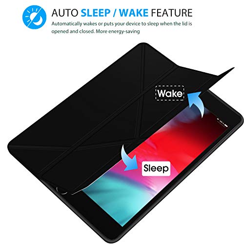 Image of GRIPP Tux Slim case pu Leather & Lightweight Protection with Smart flip Multi Angle Stand Transparent Back Cover for ipad pro (iPad Mini 5 & 4 - Black)