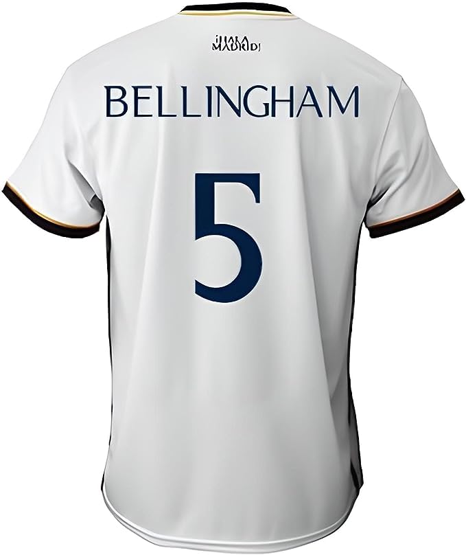 Real Madrid Camiseta Primera Equipación Temporada 2023-2024 - Bellingham 5 - Replica Oficial con Licencia Oficial - Adulto