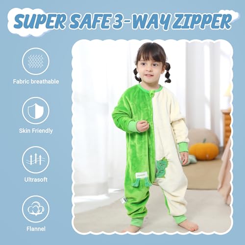 Image of MICHLEY Baby Sleeping Bag Sack Flannel Wearable Blankets Pajamas 1-6Years | Flannel,Unisex Pajamas, Long Sleeve,Zipper, For Autumn Winter,Suitable Girls And Boys,Warm & Breathable