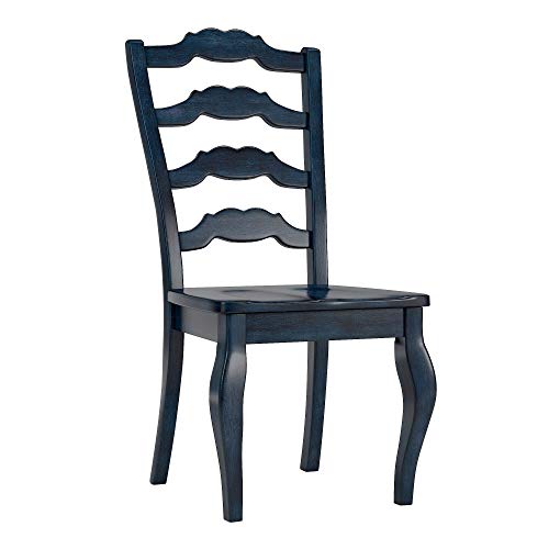 Inspire Q Eleanor French Ladder Back Wood Dining Chair (Set of 2) by Classic Dark Blue Antique