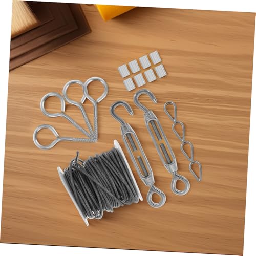 Kits de 23 piezas de acero inoxidable OUNONA con tensor de gancho de resorte para luces y cuerdas recubiertas, uso versátil miniatura 5