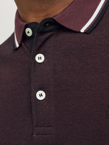 Jack & Jones Herren Slim Fit Polo Shirt JJEPAULOS Uni Sommer Hemd Kragen Kurz Arm Basic Pique Cotton, Port Royale, XS 5