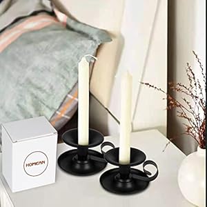 Candle Holders–2pcs Retro Iron Taper Candlestick Holder Centerpieces for Wedding Party Xmas Home Table Decor Black2pcs