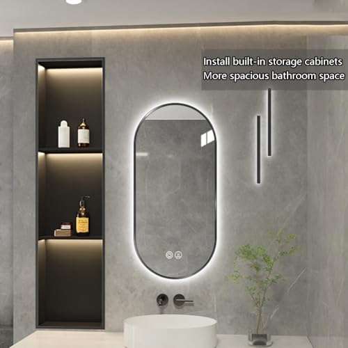 Étagère de douche encastrée étanche LED en acier inoxydable noir - 4