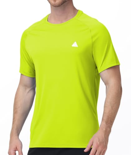 ZITY Men's UPF 50+ Sun Protection Rash Guard Short Sleeve Quick Dry Lightweight T-Shirt Green XL