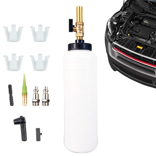 Tuxxjzm Dispositivo de purga de frenos al vacío, kit de purga de líquido de frenos manual de 1 litro, purgador de frenos neumático, lavavajillas de frenos profesional