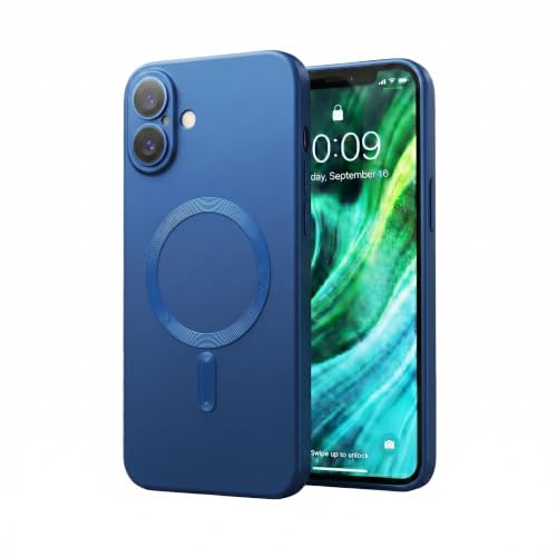 Image of amazon basics Premium Mag-Safe Case for iPhone 16 Plus | Shockproof & Anti-Scratch Cover | Soft Silicone with Wireless Charging | Camera Lens Guard - Gray