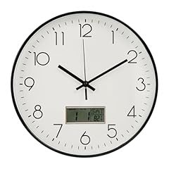 BAKBRAND Wall Clock with LCD Display Non Ticking Silent Quartz Movement Decor Clock with Perpetual photo BAKBRAND Wall Clock with LCD Display Non Ticking Silent Quartz Movement Decor Clock with Perpetual