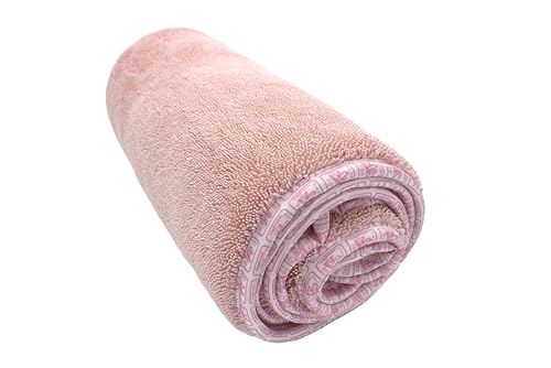 Image of Dog Drying Towel for Dogs - Extra Large 24 inch x 35 inch Microfiber Dog Bath Towel, 1200 GSM Twisted Loop, Ultra Absorbent, Edgeless, Quick Dry for Bath, Beach & Travel, Pink