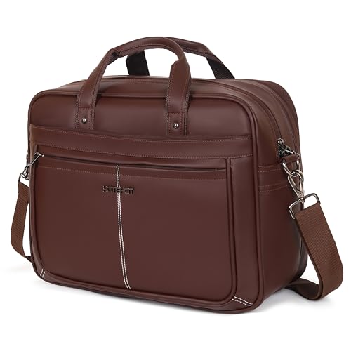 Image of HOT SHOT EXECUTIVE 2001|LEATHER MESSANGER BAG|LAPTOP MESSAMGER BAG|LAPTOP SLING BAG|OFFICE BAG|SHOULDER BAG|15.6 INCH|WATER RESISTANT |20 L LAPTOP BAG FOR MEN & WOMEN