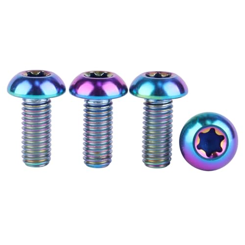 Image of 4PCS Titanium M5 x 12mm T25 Torx Head Bolt Screw (Colorful)